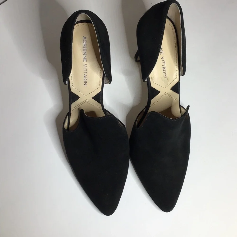 Adrienne Vittadini Nicolo Black Suede 4" D'Orsay Dress Heels - 7.5M - Picture 5 of 12